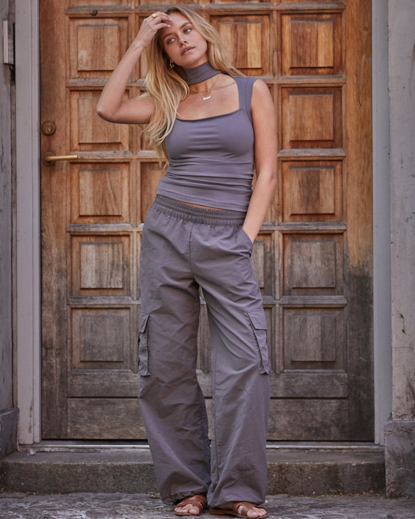 Laila x SC Collab: Cargo Pants Grey | Skagen - clothing.dk